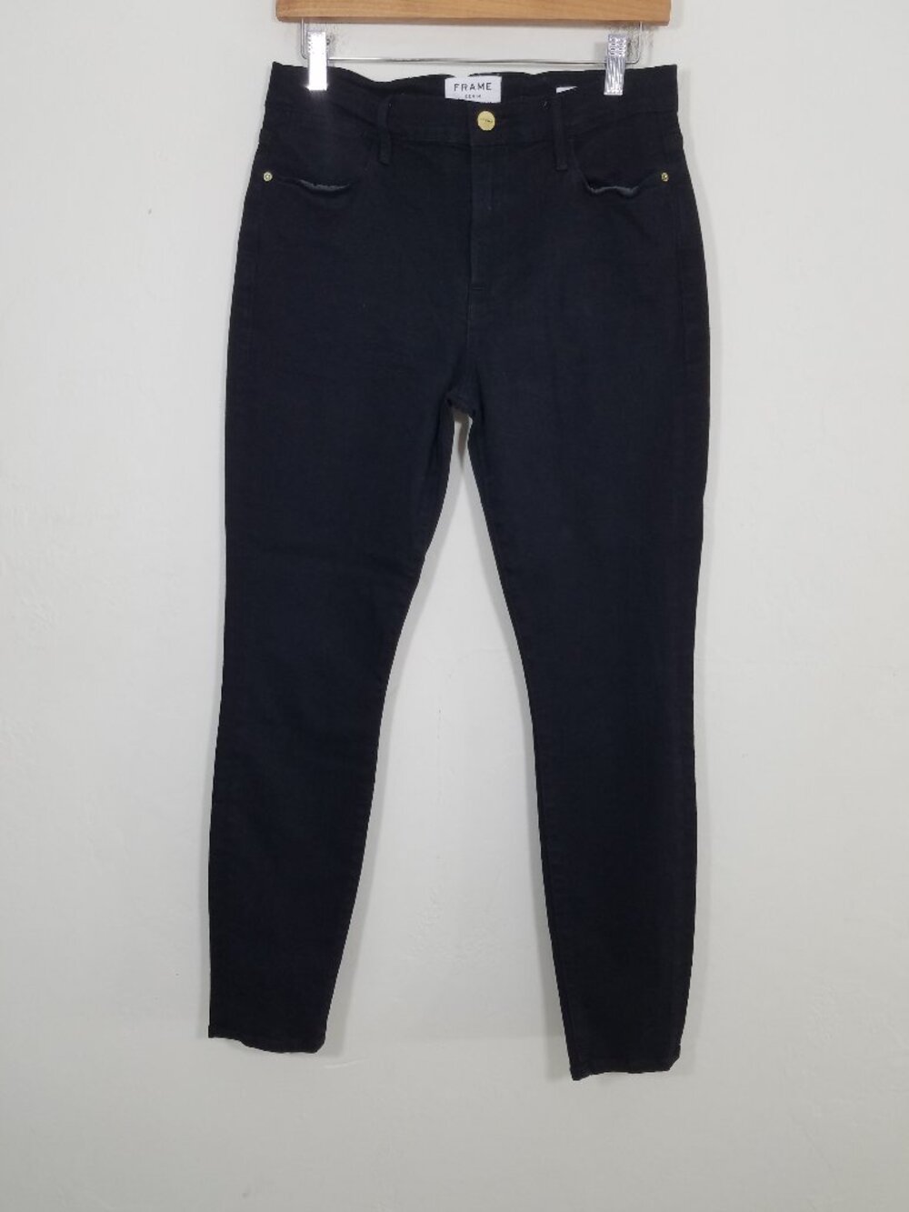Frame Denim Le High Skinny Stretch Jeans Black Size 30